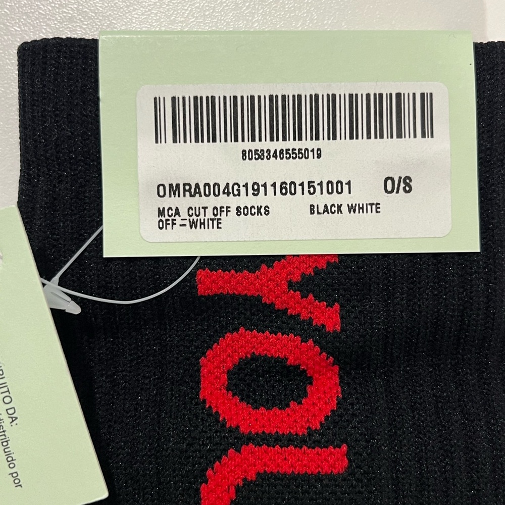 New in box! Off-white, Diagonals Mid Socks, black, size U - Picture 10 of 11